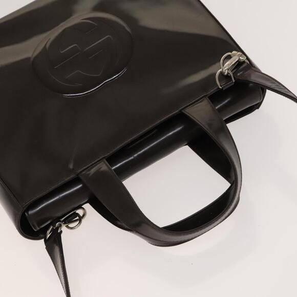 GUCCI Hand Bag Patent Leather Silver Brown 000 2058 0504 5 - Picture 6 of 12